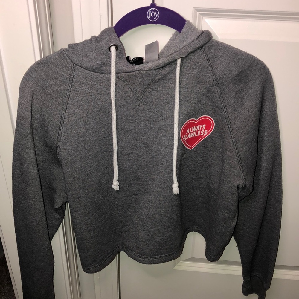 Grey cropped hoodie